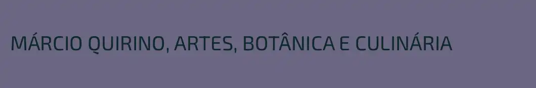 MÁRCIO QUIRINO, ARTES, BOTÂNICA E CULINÁRIA  